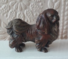 COLD PAINTED PEKINESE BRONZE DOG MODEL PEKINESE DOG FIGURINE
