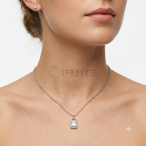 Elegant padlock pendant - elegant, cz