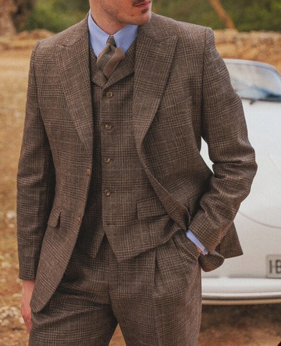 Chic mens brown tweed - brown,