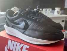 Nike X Sacai LD Waffle Trainers Sneakers Black Nylon Deadstock UK Size 9.5.