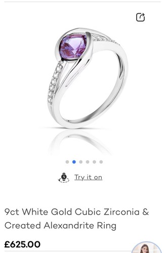 9ct white gold - cubic, zirconia