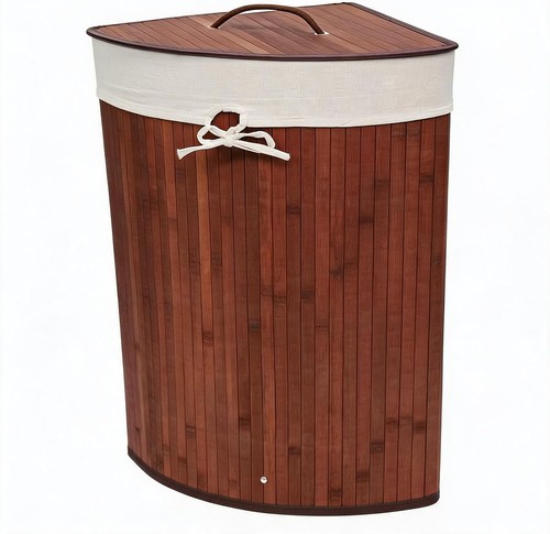 Folding bamboo laundry hamper - laundry,