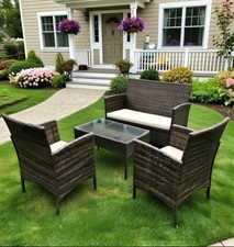 4 Pcs Rattan Garden Chair  Set