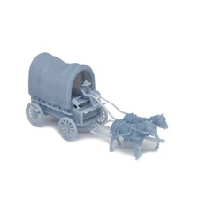 Outland Models Train Layout Old West Horse Carriage 2-Horse Caravan 1:64 S Gauge