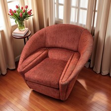 1960s Vintage Burnt Orange Red Tub Armchair Cool Pod Capsule Chair