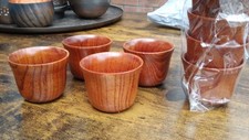 (755)  8x Wooden Japanese-style Drinking Cups Wooden Cup Coffee Cup Tea Cup