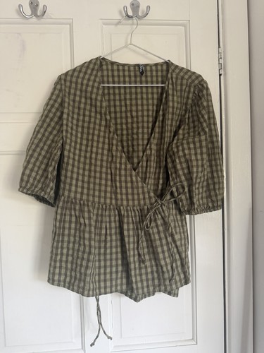 Olive green gingham pieces - olive,
