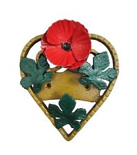 POPPY CAST IRON PLAQUE DOOR WALL HOUSE GATE FENCE POST GRAVE RUSTIC 