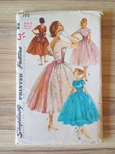 1950s Simplicity Sewing Pattern 1795 Bust 35" Fit 'n Flare Dress Rockabilly Prom