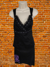 LIVING DEAD SOULS BLACK SKIRT TOP SMALL MEDIUM COTTON WOMENS HALTER NECK PENCIL