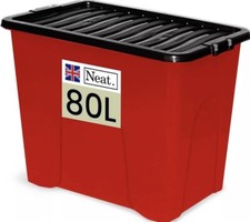 Plastic Storage Box 80L Red