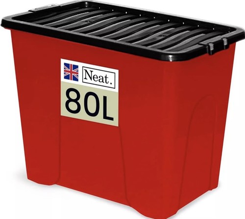 Plastic storage box 80l - 80l, red