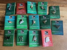 RSPB Pin Badges On Trifold Cards.