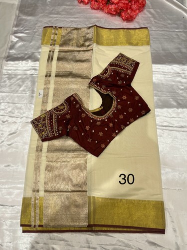 Kerala kasavu sacred sari - kerala,