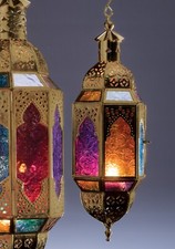 Hanging glass lantern antique