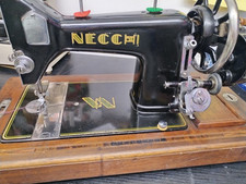 Vintage Necchi  Hand crank Straight Stitch Vibrating Shuttle Sewing Machine 