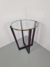 16" Round Glass, Brass, and