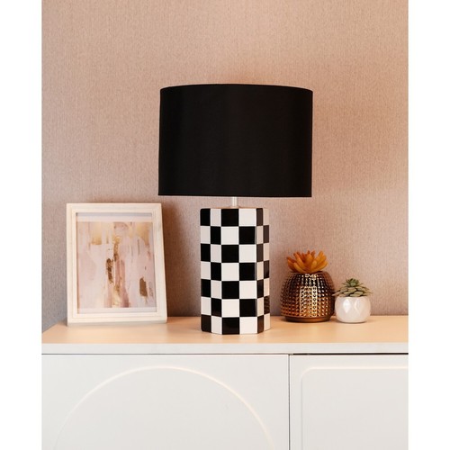 Bedside table lamp checkered - bedside,