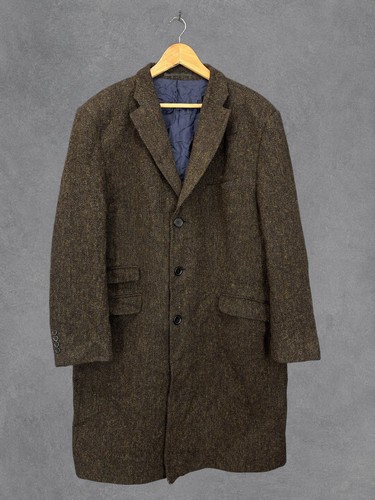 Vintage harris tweed coat mens - tweed,