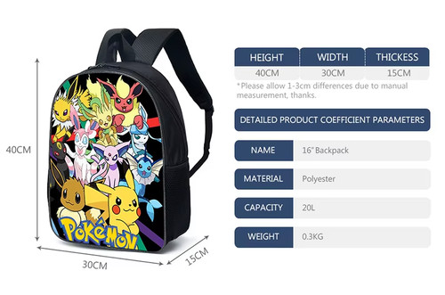 Pokemo pikachu backpack kids - pokemo,