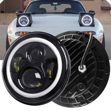 Black 7'' LED Headlight Halo