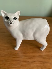 Vintage Shebeg Isle of Man white Manx Cat Signed C Bogue
