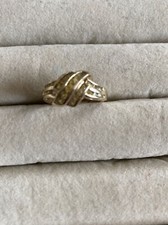 Qvc 9ct Yellow Gold Yellow Sapphire Love Knott Ring - Size L