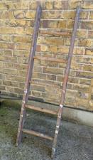 (54) VINTAGE  WOOD 5 RUNG  LADDER - COLLECT OR DELIVERY