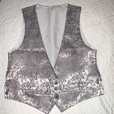 Mens VEST gray brocade mens