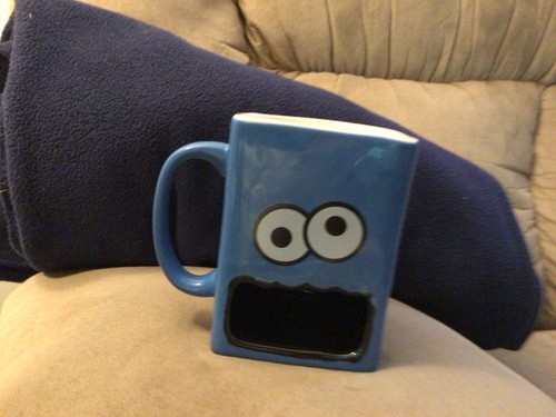 Blue cookie monster muppet mug - blue,