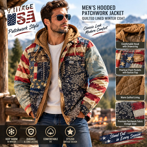 Men hooded patchwork - men’s,