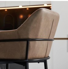 Almond Brown Bar Stool - Metal