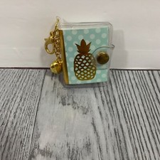 Recollections Mini Notebook Planner Charm Pineapple Charm Keyring