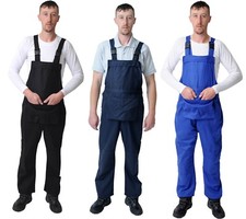 Men's Bib and Brace White Navy Red Overalls.  Mens Dungarees Painters Coveralls 