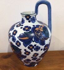 Charlotte Rhead Wood & Sons Bursley Ware Loop-Handled Ewer - Blue And Brown
