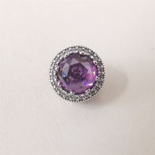 Purple Royal Radiant Hearts Silver S925 Ale Pandora Charm 