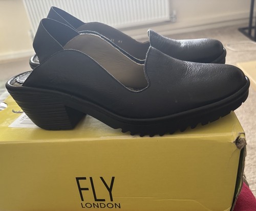 Fly london black leather - london,