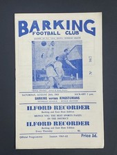 1961/62 BARKING V KINGSTONIANS 26-08-1961 ISTHMAIN LEAGUE SENIOR SECTION