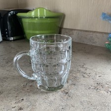 Vintage Half Pint Beer Tankard Dimple Traditional Clear Glass