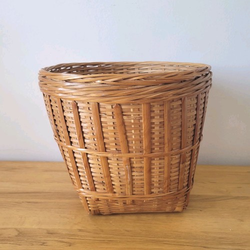 Bamboo wicker basket planter - wicker,