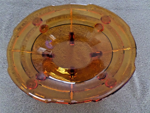 Amber coloured pressed glass - amber,