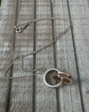 Tiffany & Co. Interlocking Circles 1837 Pendant Necklace AG925 Silver 