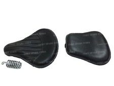 Front & Rear Seats Compatible With Royal Enfield Bullet 350/500cc Black Leather