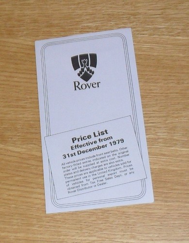 Rover sd1 price - sd1, list