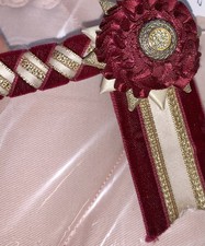 Red/maroon/gold velvet