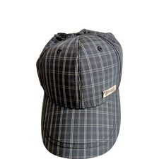 Mens New Cap By Lonsdale.Dark Grey.Lt Green Stripes/Check.100% Cotton.