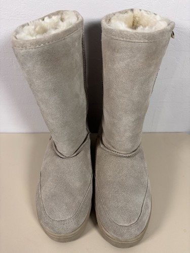 Bearpaw grey suede tall boots - tall,