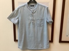 mens denim grandad shirt size large