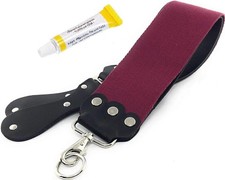 Dovo Paste & 3”wide Barber Leather Strop Straight Razor Sharpening Shave Strap