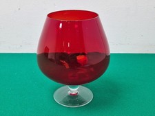 Large Vintage 15 cm Ruby Red Brandy Glass